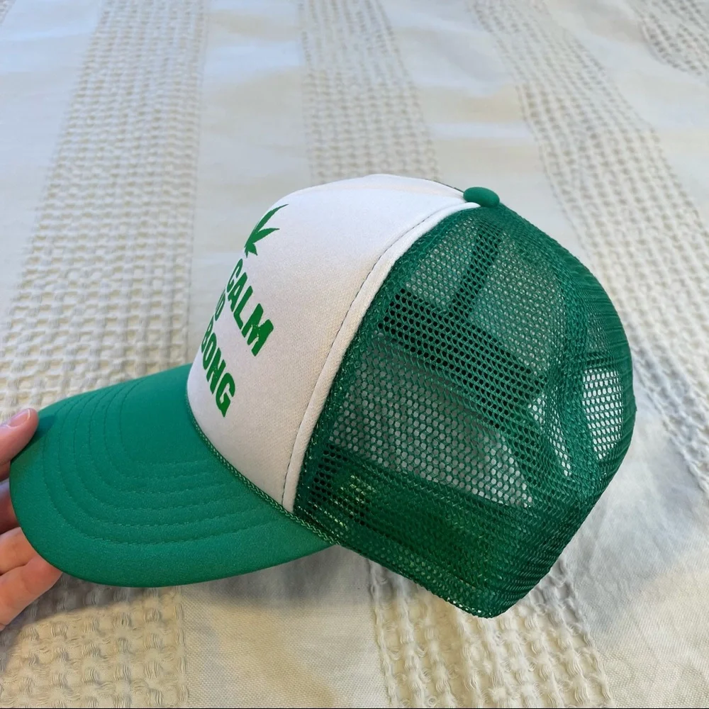 Vintage KC Crown Keep Calm and Hit a Bong Trucker SnapBack Hat